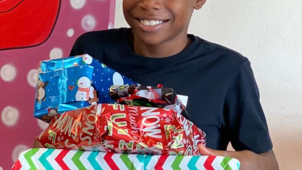 boy with gifts
